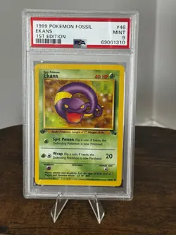 1999 Pokemon Fossil Ekans #46/62 1st Edition PSA 9 MINT - Image 1