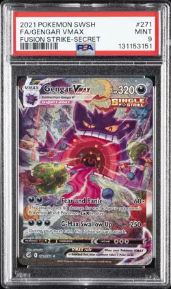 2021 POKEMON SWORD & SHIELD FUSION STRIKE SECRET #271 FULL ART/GENGAR VMAX PSA 9 - Image 1