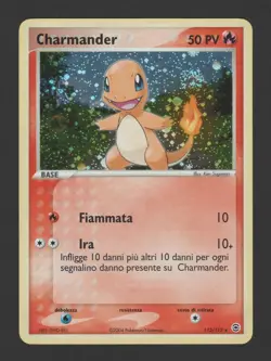 Charmander Holo EX RossoFuoco e VerdeFoglia 113/112 ITA - Carta Pokemon Rara - Image 1