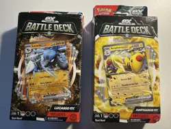 Pokemon Ex Battle Deck Lucario & Ampharos Quantity Two Open Boxes - Image 1