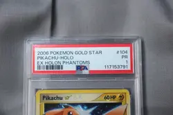 2006 Pokemon Pikachu Gold Star Holo Rare EX Holon Phantoms #104 PSA 1 Graded - Image 4