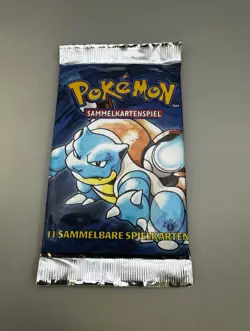 1999 German Pokemon 1st Edition Base Set Pack Sealed Heavy Pack Blastoise Art - Image 1