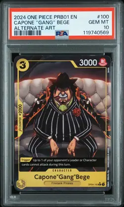 One Piece Capone “Gang” Bege OP04-100 Alt Art Rare PRB01 PSA 10 - Image 1
