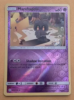 2019 POKEMON MARSHADOW 103/236 COSMIC ECLIPSE - RARE - REVERSE HOLO NM - Image 1