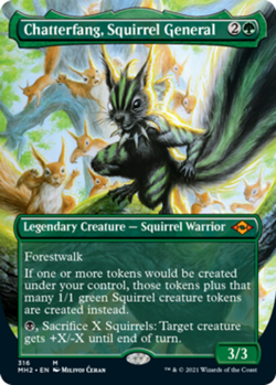 1x Chatterfang, Squirrel General - Foil - Borderless Near Mint MTG Magic - Kid I - Image 1