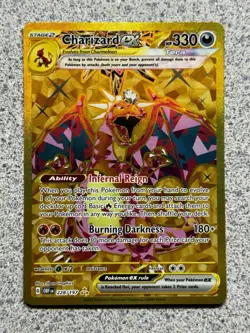 Pokemon TCG Charizard EX Obsidian Flames Holo Hyper Rare Card 228/197 NM GOLD - Image 1