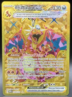 Pokemon TCG Charizard EX 228/197 Obsidian Flames Hyper Rare Gold English NM Card - Image 1