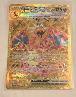 Pokemon TCG Charizard EX Obsidian Flames Holo Hyper Rare Card 228/197 NM GOLD - Image 1