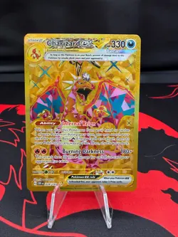 Pokemon TCG Charizard EX Obsidian Flames Holo Hyper Rare Card 228/197 NM GOLD - Image 1