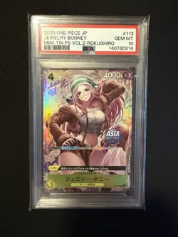 2025 ONE PIECE JAPANESE MINI-TIN PACK SET VOL.2 #113 JEWELRY BONNEY - PSA 10 - Image 1