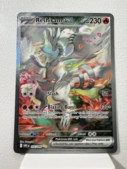 Pokemon TCG Reshiram EX English White Flare Card 166/086 Near Mint Condition - Image 1