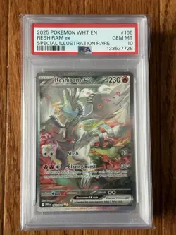 Pokemon TCG White Flare: Reshiram EX Card 166/086 Sir Near Mint Condition Psa 10 - Image 1
