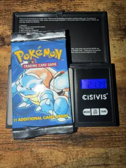 1999 Pokemon Base Set Booster Pack Blastoise Artwork, WOTC Sealed Heavy 21.39g - Image 1
