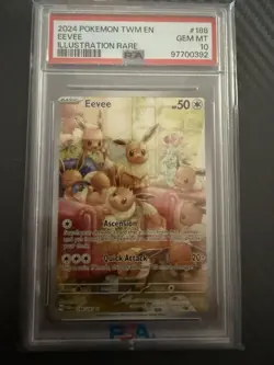 Pokemon TCG Eevee 188/167 IR Twilight Masquerade 2024 Rare PSA 10 Gem Mint - Image 2