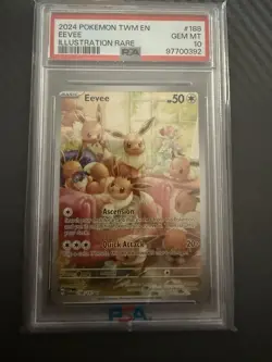 Pokemon TCG Eevee 188/167 IR Twilight Masquerade 2024 Rare PSA 10 Gem Mint - Image 3