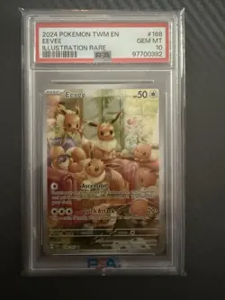 Pokemon TCG Eevee 188/167 IR Twilight Masquerade 2024 Rare PSA 10 Gem Mint - Image 4