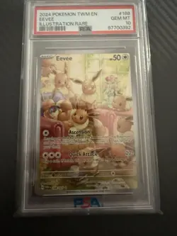 Pokemon TCG Eevee 188/167 IR Twilight Masquerade 2024 Rare PSA 10 Gem Mint - Image 5