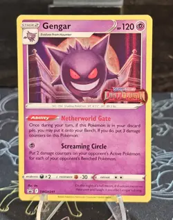 Pokemon TCG Gengar SWSH241 Lost Origin Black Star Prerelease Promo Holo NM/MT - Image 3