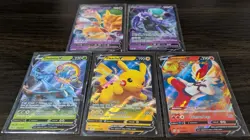 Pokemon TCG V Full Art Rare Card Lot of 5, All Near Mint, sleeved inc. Pikachu - Image 1