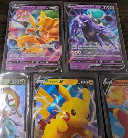 Pokemon TCG V Full Art Rare Card Lot of 5, All Near Mint, sleeved inc. Pikachu - Image 4