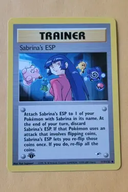 Pokemon Card - Sabrina's ESP 1st Edition Gym Heroes 117/132 Uncommon - Image 1