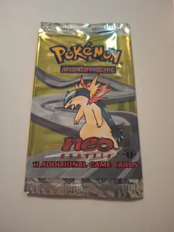 Empty. Pokemon Tcg 1st Ed Neo Genesis Booster Pack Sleeve Typhlosion No Cards. - Image 1