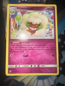 Pokemon Whimsicott - 144/236 - Unified Minds Rare - TCG Card - NM - Image 1