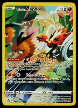 Pokemon Card Galarian Zapdos SWSH283 SWSH: Crown Zenith Promo - Image 1