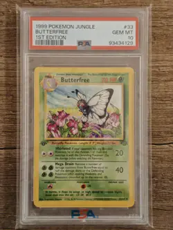 1999 Pokemon Jungle Butterfree 1st Edition Non Holo PSA 10 Gem Mint 33/64 - Image 1