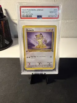 1999 Pokemon Jungle Meowth 1st Edition #56 Psa10 - Image 1