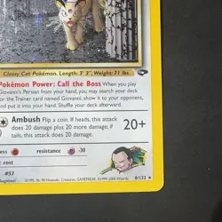 Pokemon Vintage Holo Giovanni's Persian 8/132 Gym Challenge Rare WotC - Image 4