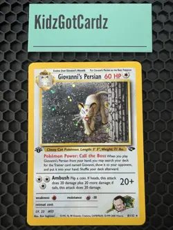 Giovanni's Persian 1st Edition 8/132 Holo Rare Gym Challenge Pokemon WOTC 2000 - Image 2