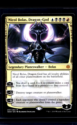2019 MTG Magic the Gathering WAR War of the Spark #207 Nicol Bolas Dragon God MP - Image 1