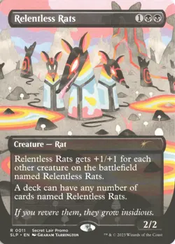 MTG Relentless Rats (011) *Non-Foil* Borderless Secret Lair Bonus Card MT/NM - Image 1