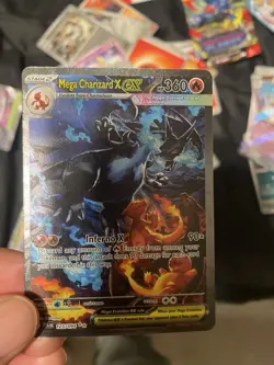 Pokemon Mega Charizard X EX Holo Card 125/094 Fire Type Standard Size - Image 1