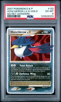 2007 POKEMON DIAMOND & PEARL SECRET WONDERS #132 HONCHKROW LV.X-HOLO - Image 1