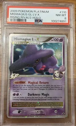 2009 Pokemon Platinum Mismagius #110 GL LV. X Rising Rivals PSA 8 - Image 1
