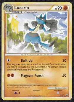 Pokemon Lucario 19/95 Non-Holo Rare HGSS Unleashed - Image 1