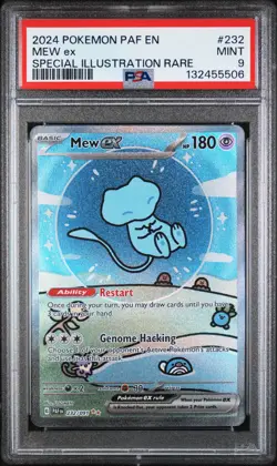 2024 POKEMON PAF EN-PALDEAN FATES SPECIAL ILLUSTRATION RARE #232 MEW EX PSA 9 - Image 1