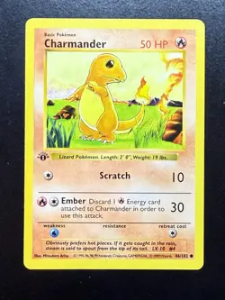 1st Edition Shadowless Charmander 46/102 Base Set Rare Vintage Pokemon Card - NM - Image 1