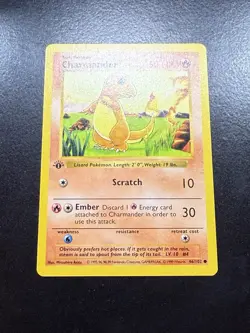 1st Edition Shadowless Charmander 46/102 Base Set Rare Vintage Pokemon Card - NM - Image 3
