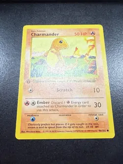 1st Edition Shadowless Charmander 46/102 Base Set Rare Vintage Pokemon Card - NM - Image 4