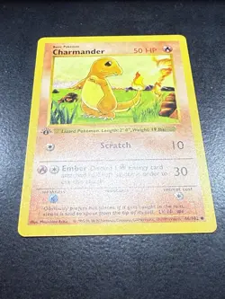 1st Edition Shadowless Charmander 46/102 Base Set Rare Vintage Pokemon Card - NM - Image 5