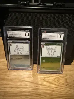 CGC 8 GEM MINT Japanese Pokemon 2023 Leafeon and CGC 9.5 Glaceon yu nagaba - Image 1