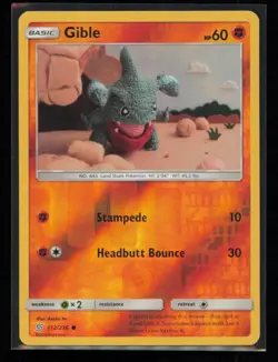 Gible 112/236 Pokemon Unified Minds Common Near Mint Reverse Holo - Image 1
