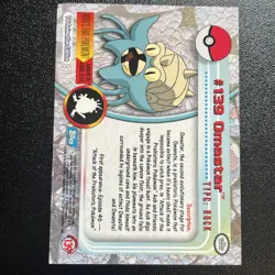 Pokemon Topps Blue logo Series 3 Non-holo #139 Omastar - Image 3