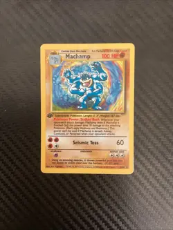 Machamp 1st Edition 8/102 Holo Unlimited Base Set Pokemon MP - Image 1
