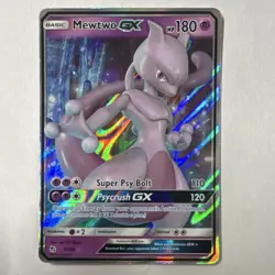 Pokemon TCG Mewtwo GX 31/68 Hidden Fates Ultra Rare Holo Full Art 180 HP - Image 1