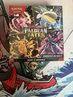 Pokemon TCG Scarlet & Violet Paldean Fates 6 Booster Pack Bundle Factory Sealed - Image 1