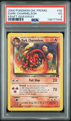 2000 POKEMON GAME PROMO KRAFT GIVEAWAY #32 DARK CHARMELEON PSA 3 - Image 1